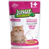 Jungle Kısır Kedi Konservesi Biftekli Jelli 100 Gr - 1