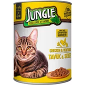 Jungle Kedi Konservesi Tavuklu Sebzeli 415 GR thumbnail 2