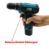 Çift Akülü Li-ion Batarya 12V Çift Vitesli 1300 mAh Led Işıklı Darbesiz Anahtarsız Vidalama - 3