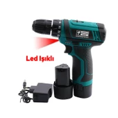 Çift Akülü Li-ion Batarya 12V Çift Vitesli 1300 mAh Led Işıklı Darbesiz Anahtarsız Vidalama - 5
