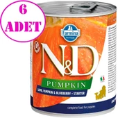 N&D Pumpkin Balkabaklı Kuzulu Yavru Köpek Konservesi 285 Gr 6 AD - 1