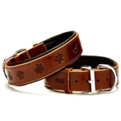 Doggie Comfort Pati Desenli Deri Boyun Tasması 4036 Kahverengi - 1