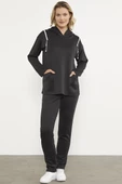 Fermuar Detaylı Cepli Eşofman Takım - Siyah thumbnail 2