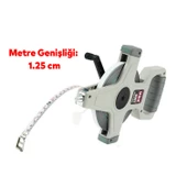 Saplı Şerit Metre Pratik Makaralı Kollu Tutamaklı Çelik 50 Metre Arazi Adli Olay Yeri Ölçüm Metresi thumbnail 3
