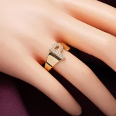 14 Ayar P Harf Kadın Altın Yüzük thumbnail 3