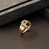 14 Ayar P Harf Kadın Altın Yüzük thumbnail 5