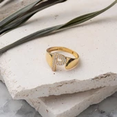 14 Ayar P Harf Kadın Altın Yüzük thumbnail 4