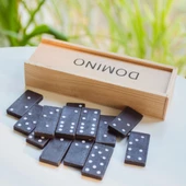 Ahşap Saklama Kutulu Domino Taşı Eğitici Hobi Oyunu - 1