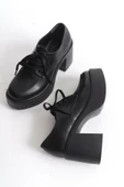 Tonda Siyah Mat Kalın Platform Topuklu Günlük Ayakkabı thumbnail 2