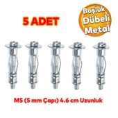 Çelik Alçıpan Boşluk Dübel FRT Tuğla Duvar Bims Paraşüt Dübeli 5X37 Metal 5 Adet - 1