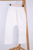 Babyhola Pamuk Bluz Kot Pantolon Kız Erkek Çocuk Salaş Takım Beyaz 1629 - 4