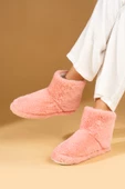 Pembe Potin Rahat Taban Peluş Kumaş Bilekte Kadın Ev Botu Panduf CK-455-23 thumbnail 12