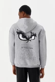 No Fear Erkek Sweatshirt Kapüşonlu Gri Melanj M500271 - 3