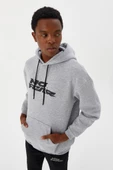No Fear Erkek Sweatshirt Kapüşonlu Gri Melanj M500271 - 2