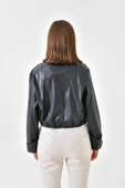 FTZ Women Kadın Deri Bluz  Siyah RBN4017 thumbnail 7