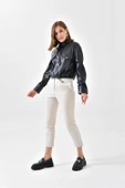 FTZ Women Kadın Deri Bluz  Siyah RBN4017 thumbnail 6
