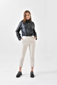 FTZ Women Kadın Deri Bluz  Siyah RBN4017 thumbnail 5