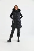 FTZ Women Kadın Kürk Detay Şişme Yelek  Siyah RBN2029 thumbnail 5