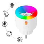 S-Link SL-03 16A Akım Korumalı Akıllı Priz RGB Işıklı 2,4G Wifi-Bt Tuya Destekli - 37622 - 2