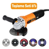 Spiral Avuç İçi Taşlama Makinesi Seti 115 mm Ahşap Mermer Beton Metal Tuğla Kesici İnox Flap Disk (6'Lı SET) - 1