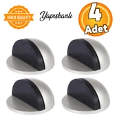 Yarımay Yapışkanlı Kapı Kolu Stoperi Tamponu Metal Kapı Stopu Durdurucu Tutucu Tutacağı Gri - 7