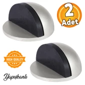 Yarımay Yapışkanlı Kapı Kolu Stoperi Tamponu Metal Kapı Stopu Durdurucu Tutucu Tutacağı Gri - 3