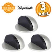 Yarımay Yapışkanlı Kapı Kolu Stoperi Tamponu Metal Kapı Stopu Durdurucu Tutucu Tutacağı Gri - 5