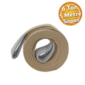Sapan Polyester Spanzet 6 Ton 5 Metre Bronz Kahve Sağlam Yük Kaldırma Taşıma İndirme Halat - 1