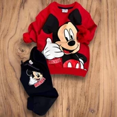 Mickey Desenli Kırmızı Renk Erkek Çocuk Takım - 1