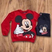 Mickey Desenli Kırmızı Renk Erkek Çocuk Takım - 3