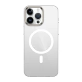 Vendas iPhone 15 Pro Uyumlu Sararma Yapmayan Hassas Buton Tasarımlı Wireless Şarj Özellikli Glass Kapak - 9
