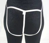 ASM1247 Kadın Ekru Kafes Önü Çaprazlı Tanga String - 2