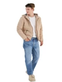 Delpino D0306 Erkek Süet Slim Kesim Kapüşonlu Mont - 1