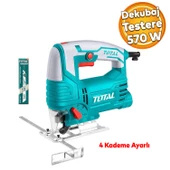 Dekupaj Testere Makinesi Hobi Total 570 W 4 Kademeli Kömürlü 800 3000 Rpm Devir Ayarlı Testere - 1
