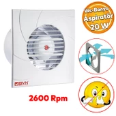 Dekoratif Banyo Wc Havalandırma Aspiratörü Fanı Kirli Hava Kötü Koku Fanı Plastik Vantilatör 100 mm thumbnail 1