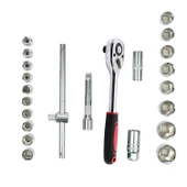 Lokma Takımı 24 Parça Uzatma T Kolu Buji Lokma Araç Tamir Cırcırlı Yüksek Kalite 1/2 Dr Socket Set - 2