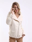 Mtn M18456 Kadın Nubuk İçi Kürklü Fermuarlı Ceket - 2