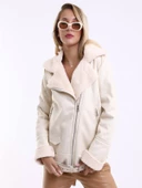 Mtn M18456 Kadın Nubuk İçi Kürklü Fermuarlı Ceket - 1