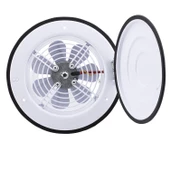 Kapaklı Vantilatör Banyo Wc İşyeri Havalandırma Aspiratörü Fanı Kirli Hava Kötü Koku Metal 300 mm thumbnail 6