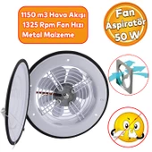 Kapaklı Vantilatör Banyo Wc İşyeri Havalandırma Aspiratörü Fanı Kirli Hava Kötü Koku Metal 300 mm thumbnail 1