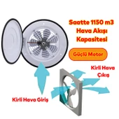 Kapaklı Vantilatör Banyo Wc İşyeri Havalandırma Aspiratörü Fanı Kirli Hava Kötü Koku Metal 300 mm thumbnail 3