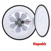 Kapaklı Vantilatör Banyo Wc İşyeri Havalandırma Aspiratörü Fanı Kirli Hava Kötü Koku Metal 300 mm thumbnail 4