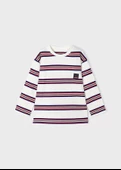 Mayoral Çizgili Beyaz Çocuk Tshirt - 5