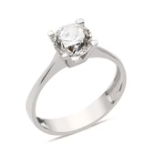 14 Ayar Beyaz Altın Tektaş Kadın Yüzük thumbnail 1