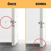 Kapı Stoperi Beyaz 8 cm Metal Kapı Tamponu Durdurucu Tutucu Kapı Stopu Silikonlu 5 Adet - 4