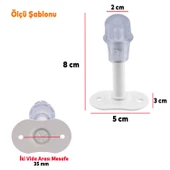 Kapı Stoperi Beyaz 8 cm Metal Kapı Tamponu Durdurucu Tutucu Kapı Stopu Silikonlu 5 Adet - 2