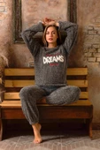 Nisanca Tam Peluş Kışlık Kadın Pijama Takımı- Polar Yılbaşı Pijaması - 1
