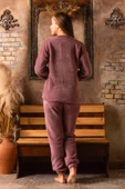 Nisanca Tam Peluş Kışlık Kadın Pijama Takımı- Polar Yılbaşı Pijaması - 7