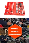 GERMANY STYLE  46 Parça Tornavida Lokma Takımı Araç Onarımı Cırcırlı Lokma Seti Krom Vanadyum Çelik - 4