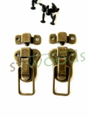 Küçük sandık klips bavul kilidi çanta tokası mandallı kilit 2 adet antik - 4